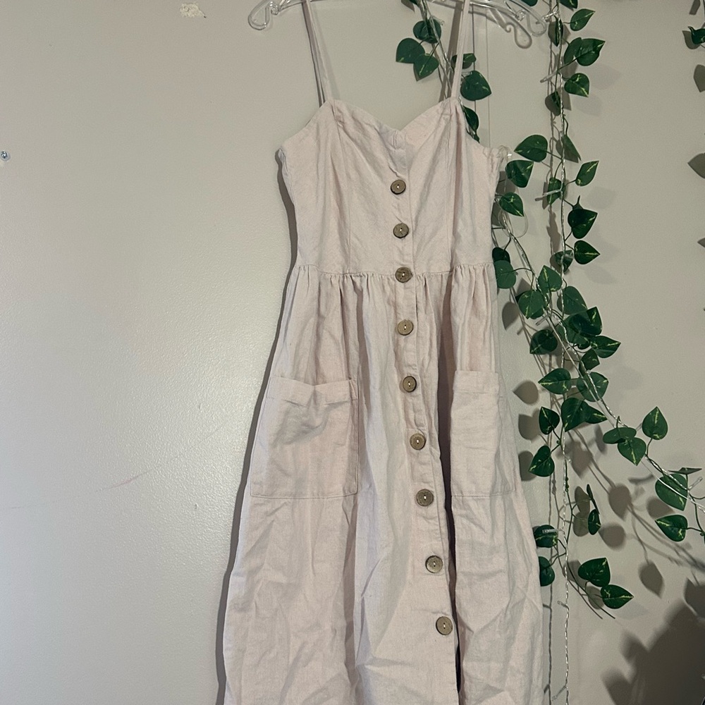 BeBop Light Pink Button-Down Dress